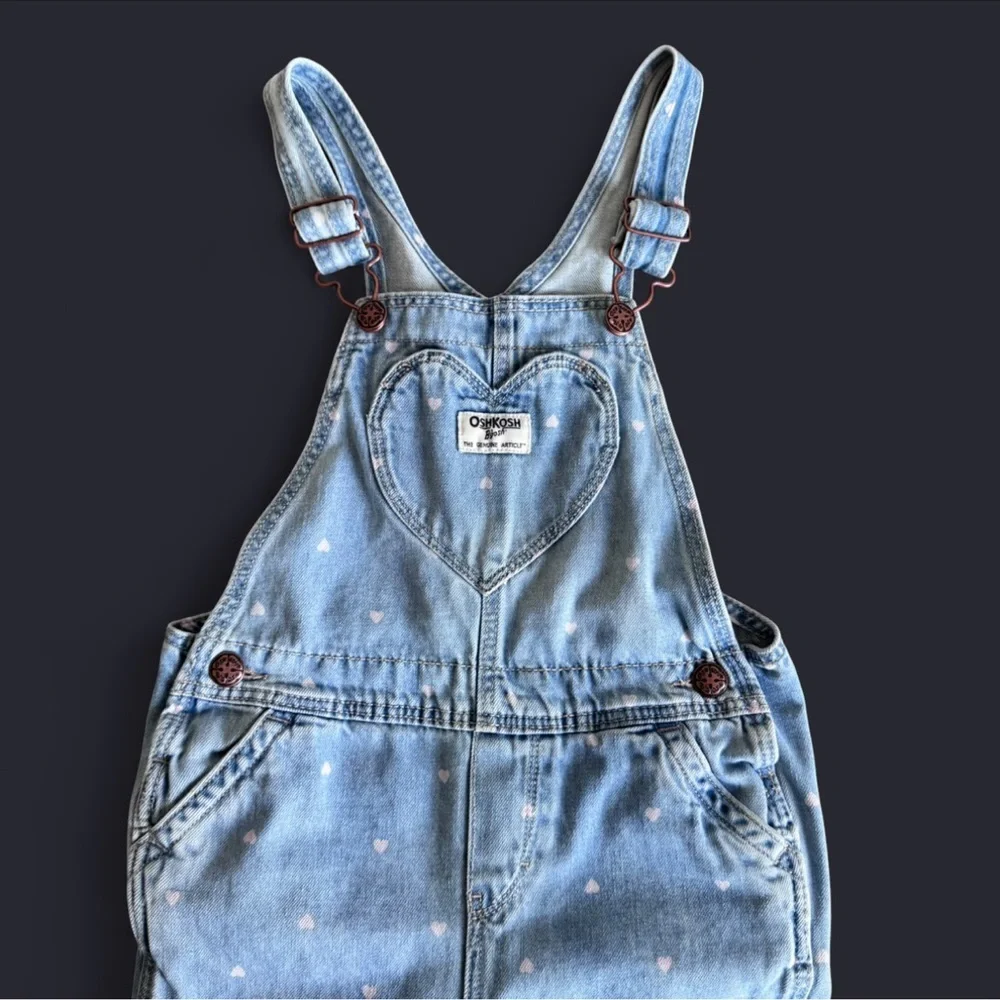 Oshkosh Bgosh Toddler Heart Denim Overalls 5T